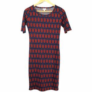 LuLaRoe JULIA Leaf Print Stretch Shift Dress XS